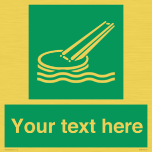 Custom sign safe condition Marine evacuation slide